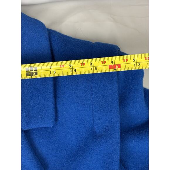 Vintage Ferncroft Full Length Wool Coat Women's 10 Cobalt Blue Double Breasted - Picture 11 of 15